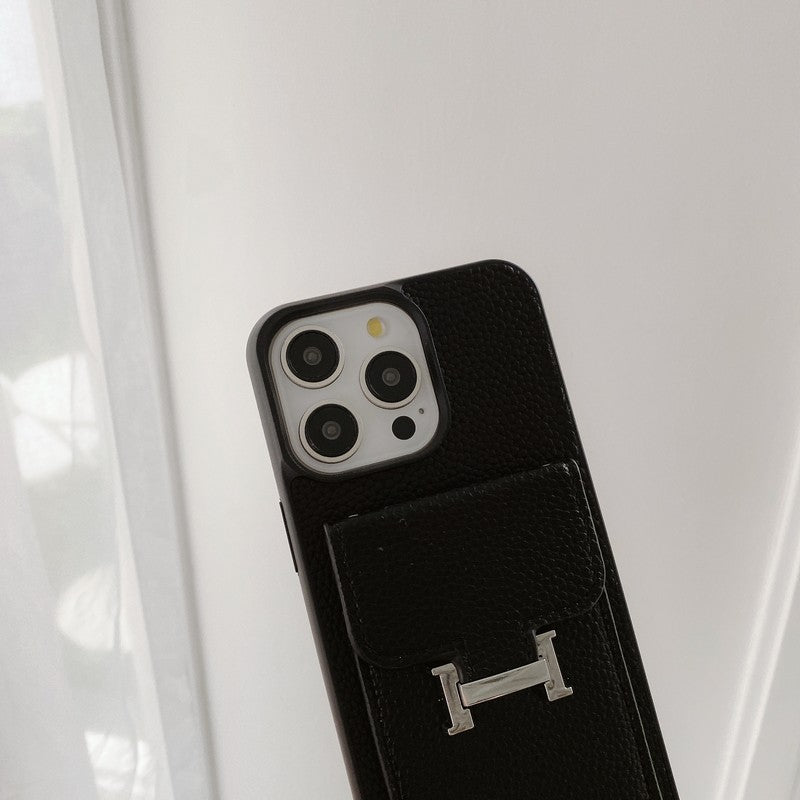 H Card Bag Leather Crossbody iPhone Case