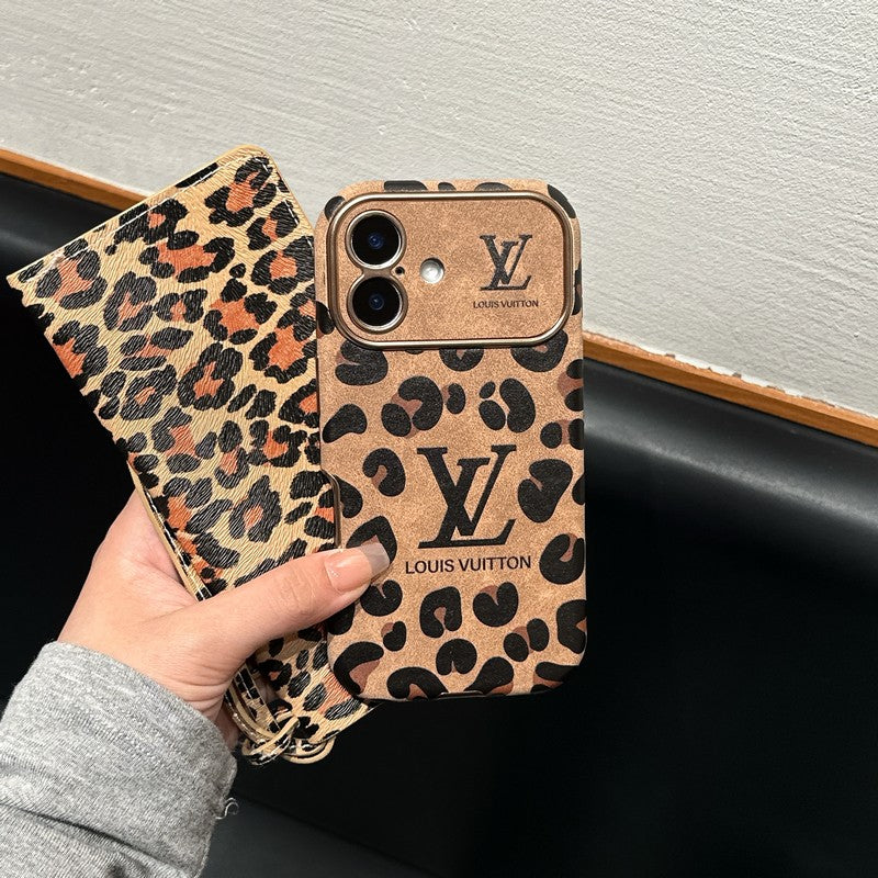 Lou Brown & Purple Color Leather iPhone Case