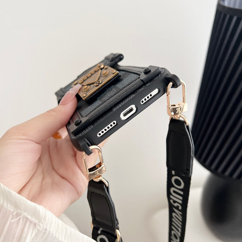 Lou Brown Crossbody Chain iPhone Case