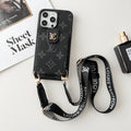 Lou Black & White Crossbody Card Bag iPhone Case