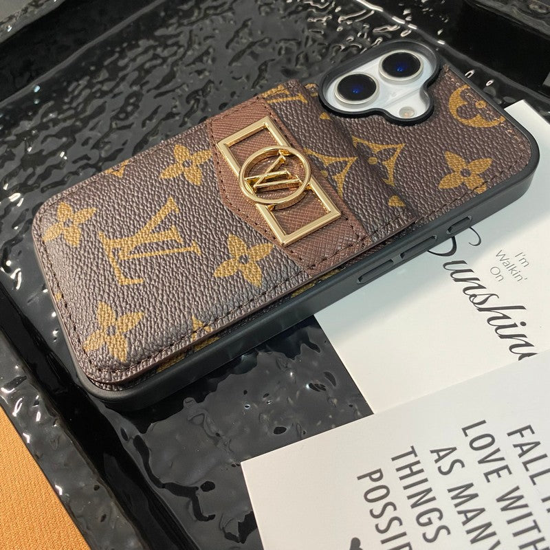 Lou Card Bag Gold Logo iPhone Case