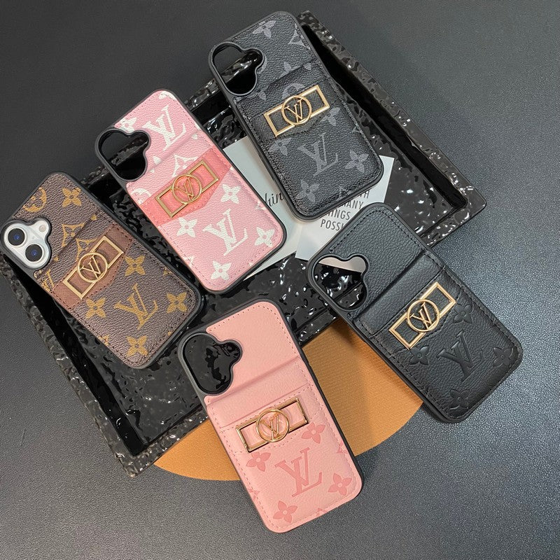 Lou Card Bag Gold Logo iPhone Case