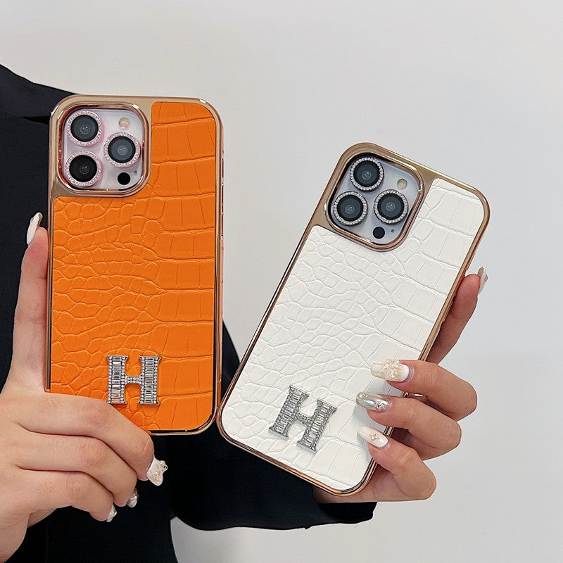 Herm Diamond Logo Rose Gold iPhone Case