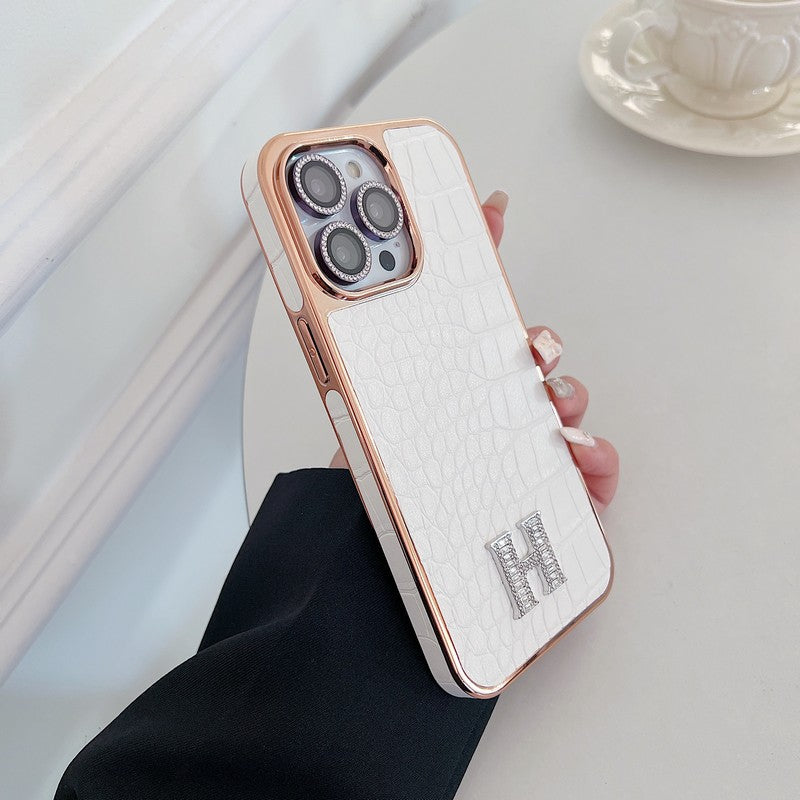 Herm Diamond Logo Rose Gold iPhone Case