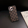 Lou Black Logo Leather iPhone Case