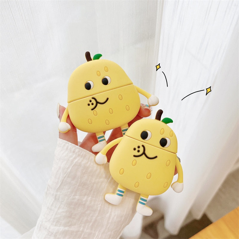3D Cute Fruit 'Snow Pear' Premium AirPods Case Shock Proof Cover