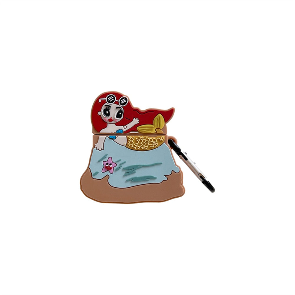 Cute 3D Little Mermaid Cartoon Premium AirPods Case Shock Proof Cover
