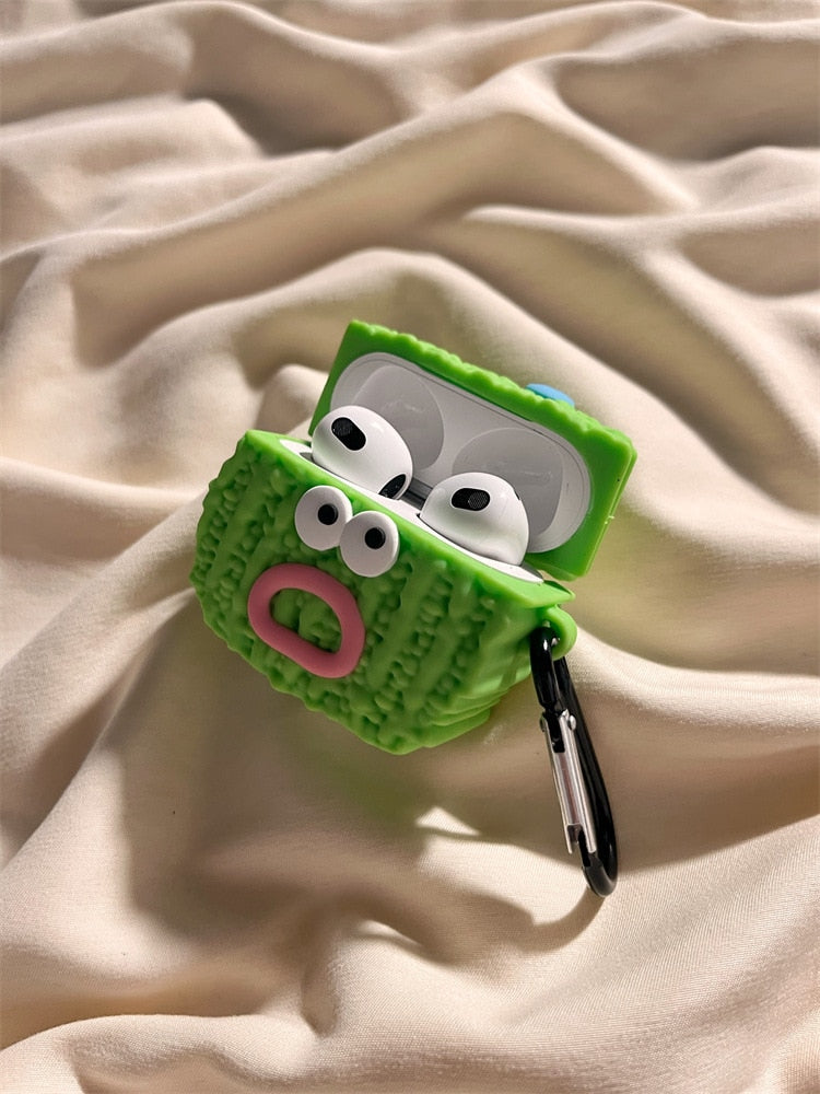 3D Funny Green Bitter Gourd Premium AirPods Case Shock Proof Cover