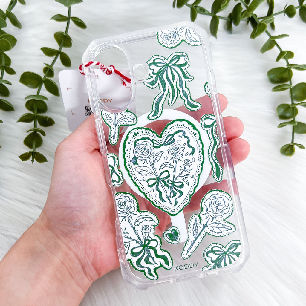 Moss Green Lace Phone Case